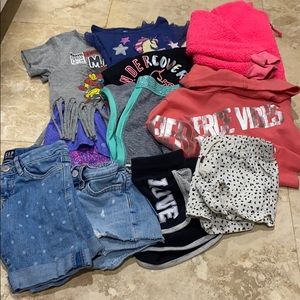 Girls 6 6x Shorts sweater tshirt dress unicorn
